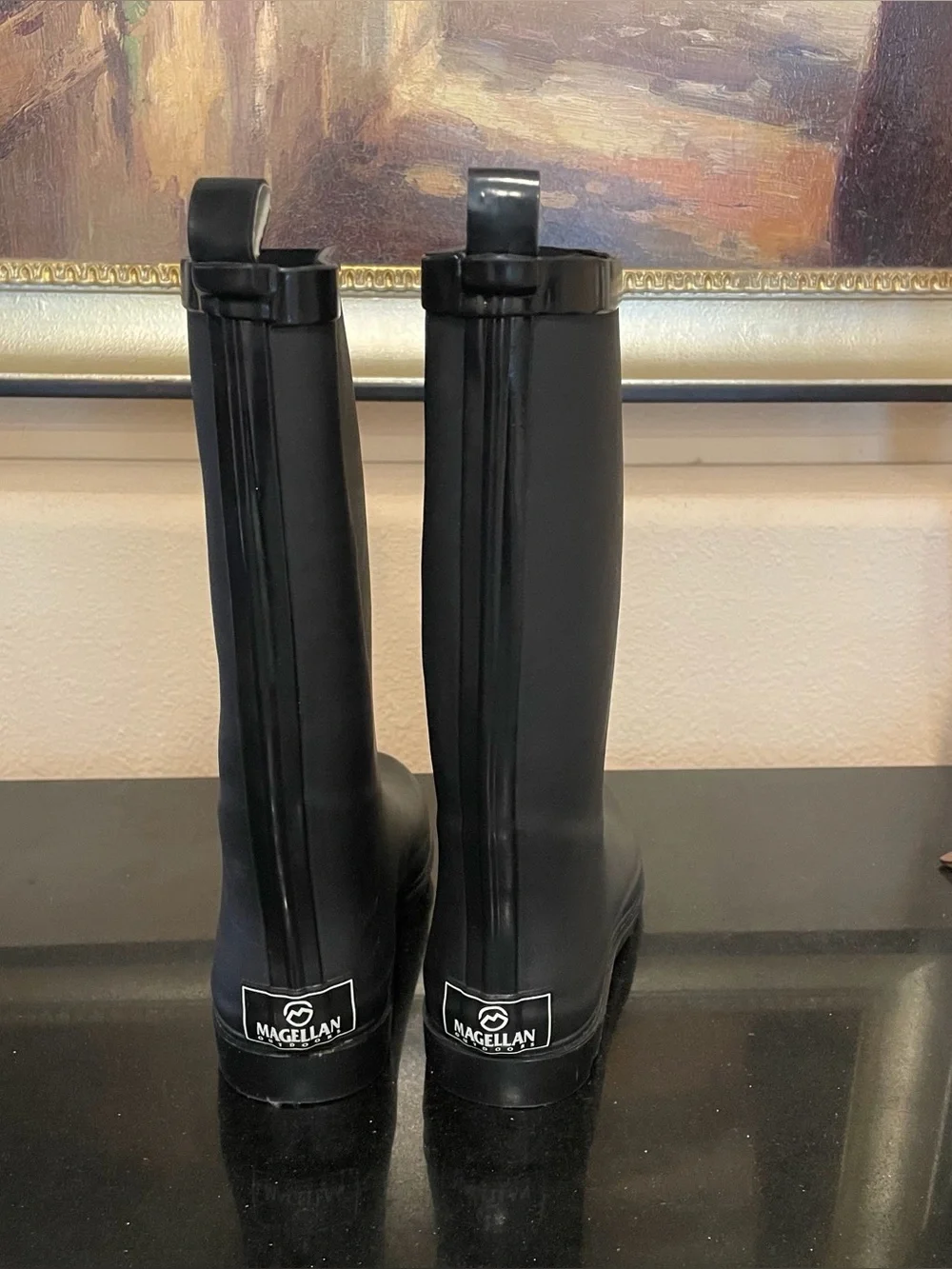 Magellan Black Rain Boots Mid Calf